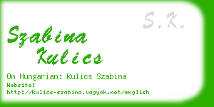 szabina kulics business card
